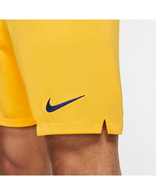 Nike Yellow 2019-2020 Barcelona Away Football Shorts for men