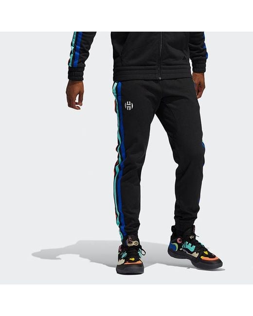 Adidas Black Harden Fle Pant Basketball Polar Fleece Bundle Feet Sports Long Pants for men