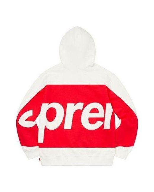 Supreme White Big Logo Hooded Sweatshirt for men