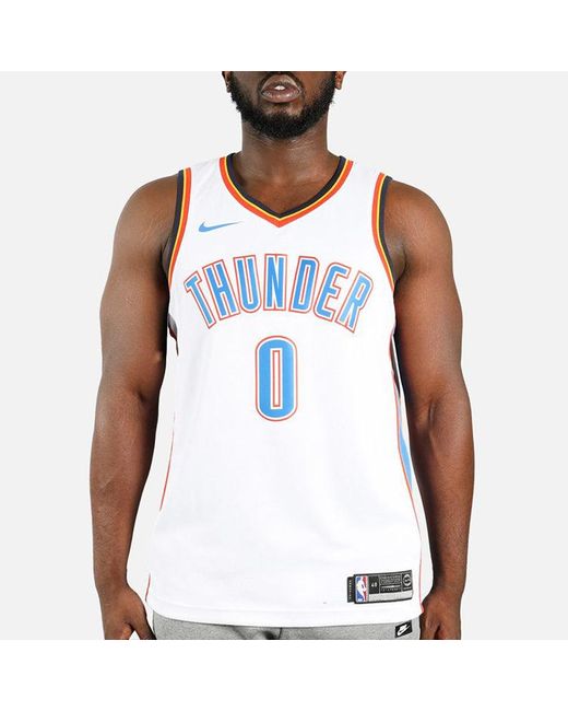 Nike Blue Nba Russell Westbrook Oklahoma City Thunder 2020/21 Association Edition Jersey #0 for men