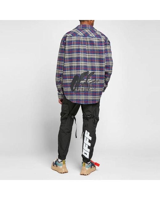 Off-White c/o Virgil Abloh Blue C/O Virgil Abloh Ow Flannel Check Shirt for men