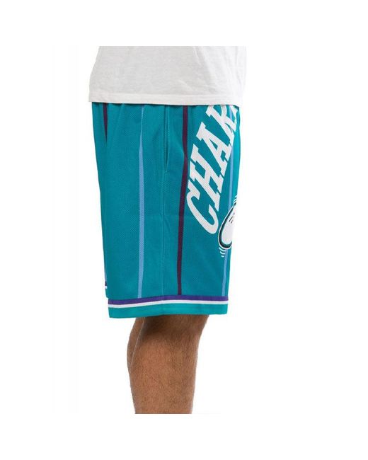Mitchell & Ness Blue X Nba Big Face Shorts 'Charlotte Hornets' for men