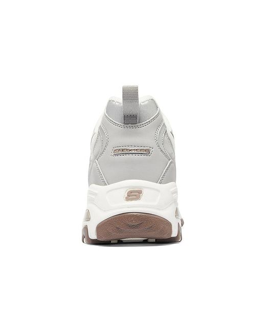 Skechers White (Wmns) D'Lites-Looking Glass Marathon Running Shoes