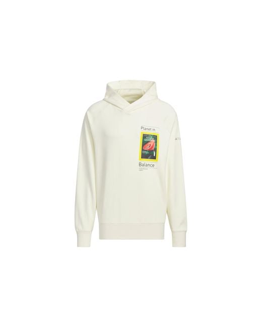 Adidas White X National Geographic Dwr Graphic Hoodie Asia Sizing for men