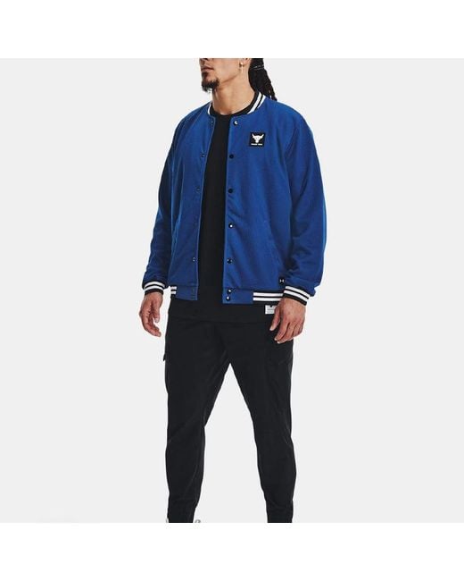 Under Armour Blue Project Rock Varsity Jacket 'College' for men