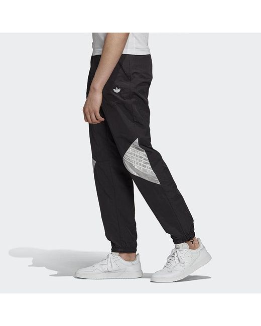 Adidas Black Originals Tolima-02 Trackp Reflective Logo Casual Training Sports Long Pants for men