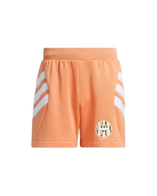 Adidas Orange Harden Graphic Shorts Asia Sizing for men