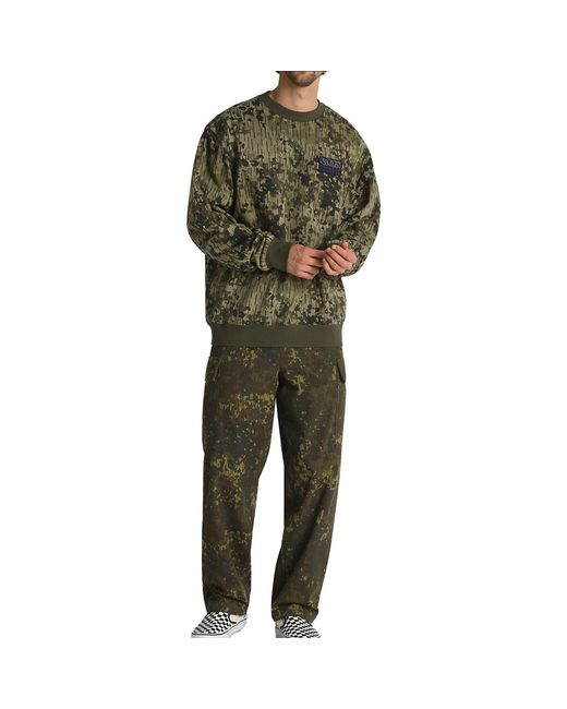 Vans Green Rain Camo Crew Sweatshirt for men