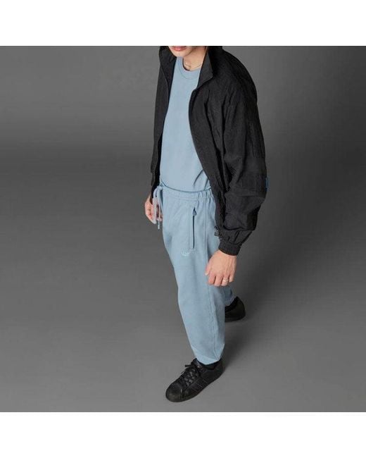 Adidas Blue Originals Logo Solid Color Bundle Feet Sports Pants/Trousers/Joggers for men