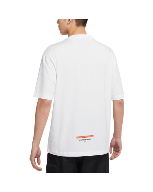 Nike White Alphabet Pattern Round Neck Short Sleeve T-Shirt for men