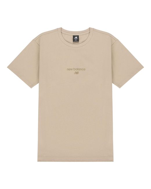 New Balance Natural Logo Embroidered Knit Sports Round Neck Short Sleeve Light T-Shirt for men