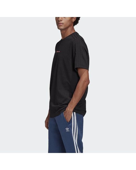 Adidas Black Originals Flame Printing Short Sleeve for men
