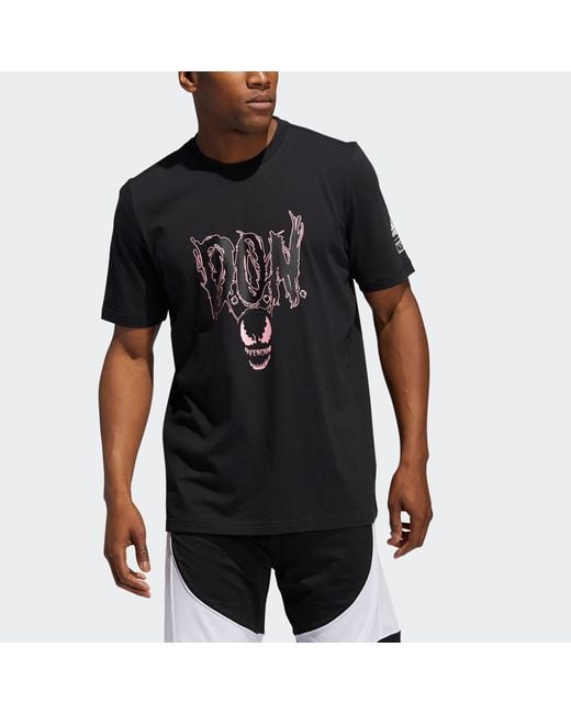 Adidas Black Don Venom Tee Basketball Sports Short Sleeve for men