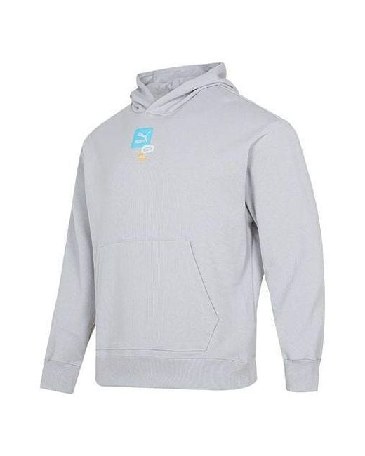 PUMA Gray Oversize Trend Graphic Logo Hoodie for men