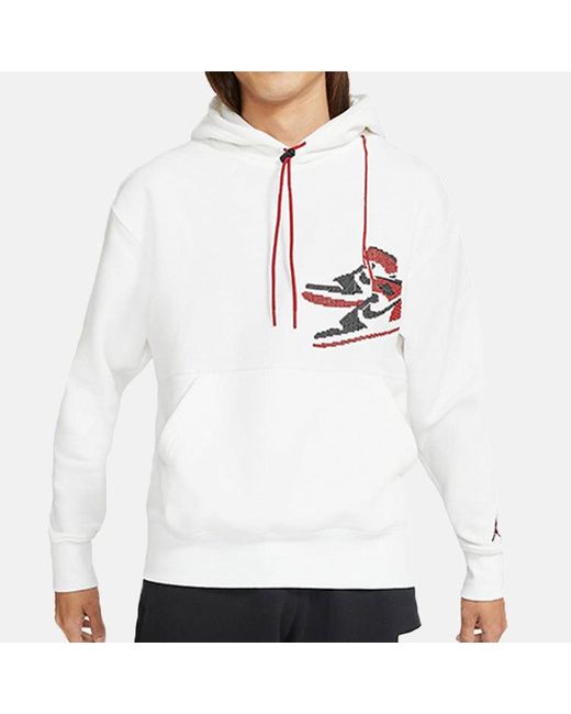 Nike White Jumpman Holiday Sports Hooded Pullover For for men