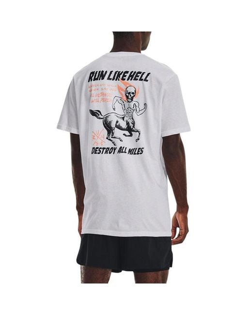 Under Armour Gray Run Like Hell T-Shirt for men