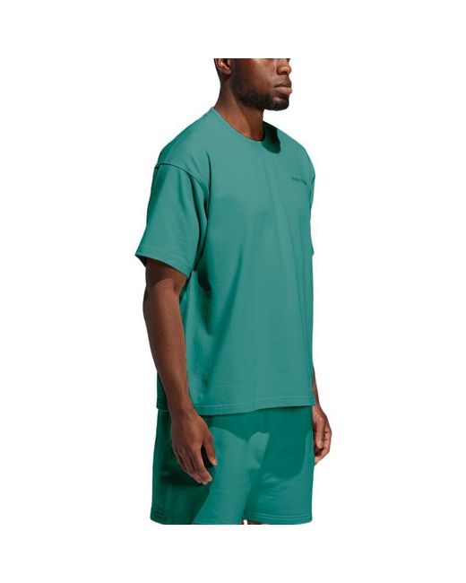Adidas Green X Crossover Solid Color Round Neck Pullover Short Sleeve Couple Style for men