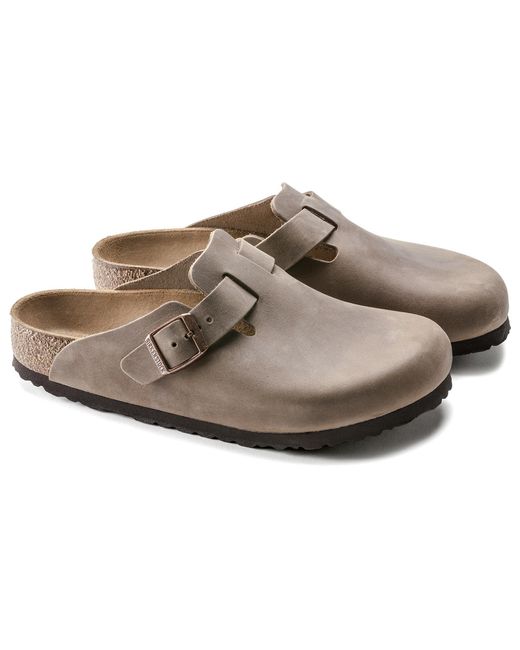 Birkenstock Brown Boston Regular 'Oiled Leather Tobacco' for men