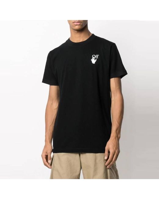 Off-White c/o Virgil Abloh Black Ss21 Logo Arrow Printing Pattern Cotton Short Sleeve for men