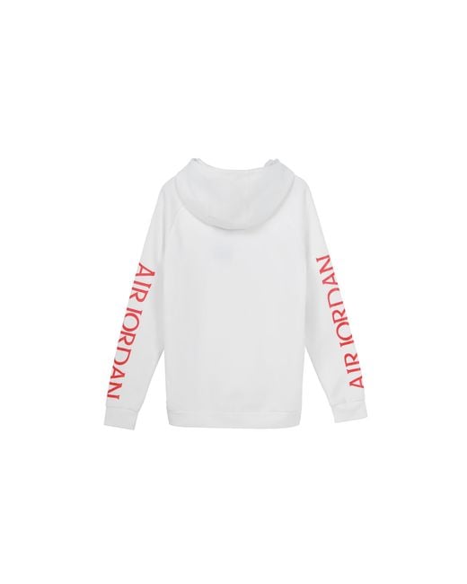 Nike White Jumpman Classics Logo Printing Fleece Lined Stay Warm Pullover for men