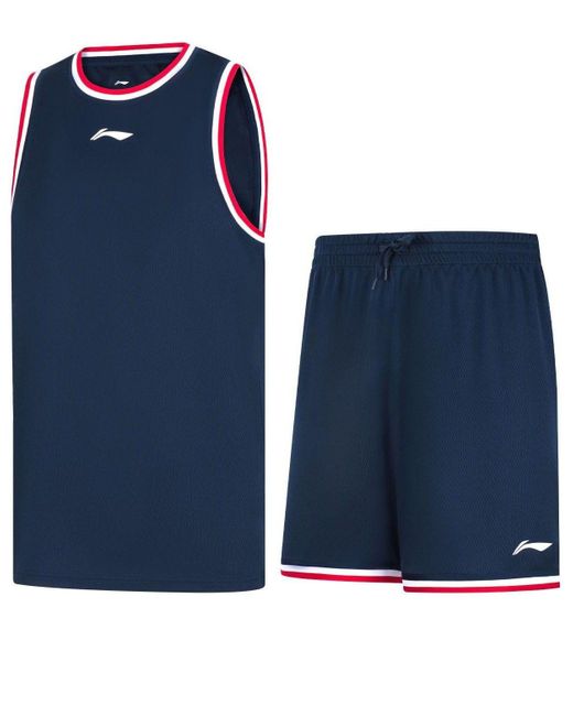 Li-ning Blue Basketball Competition Suits for men