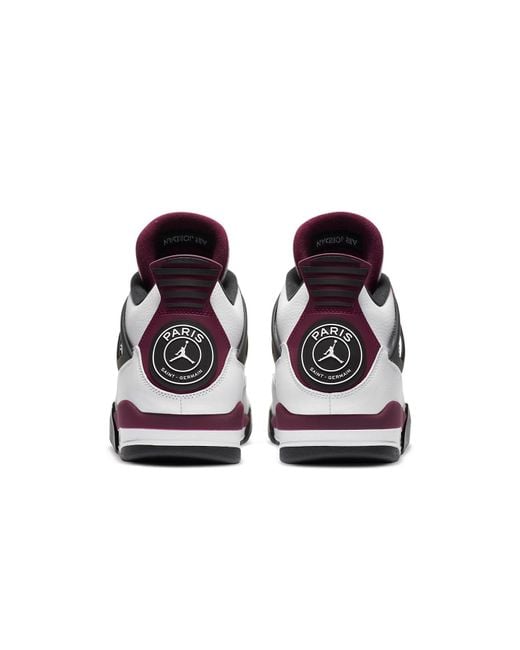 Nike White 4 Retro X Paris Saint-Germain 'Bordeaux' for men