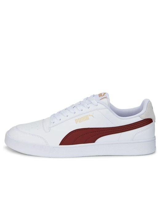 PUMA White Shuffle Trainers Burgundy' for men