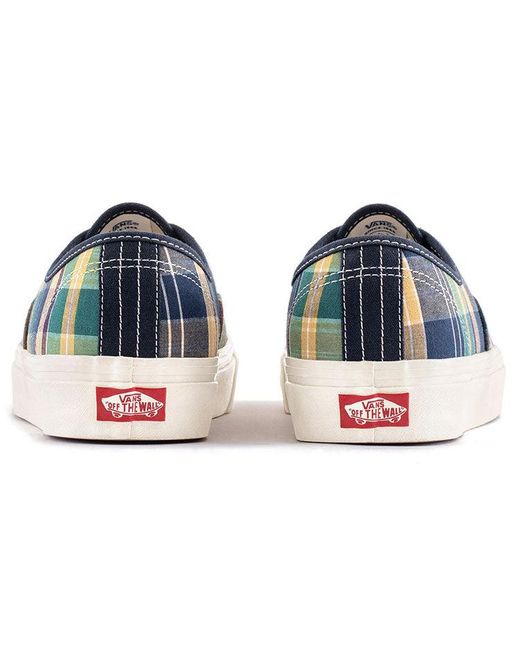 Vans Blue Style 44 Low Tops Casual Skateboarding Shoes Plaid for men
