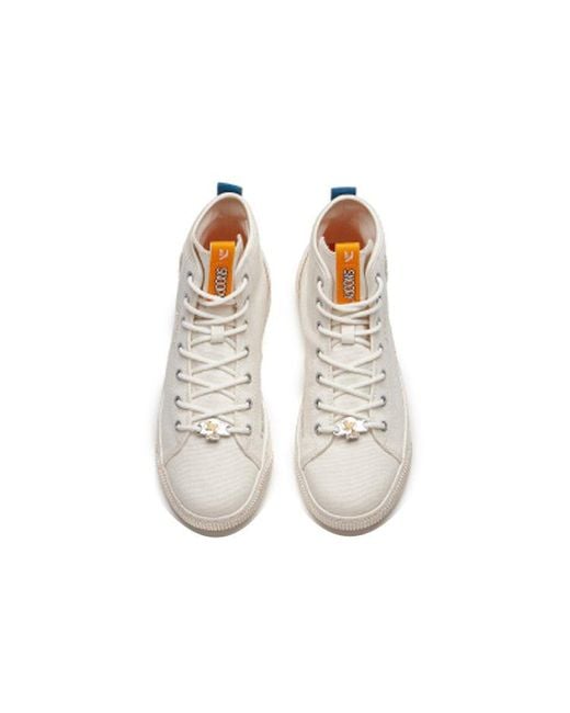 Anta White (Wmns) X Snoopy Skateboarding Series Sneakers High