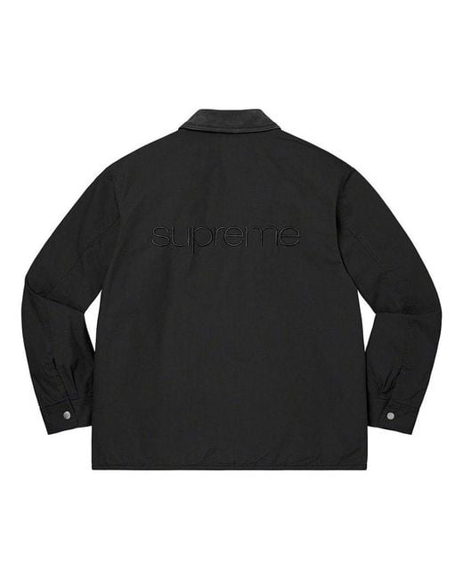 Supreme Black Cotton Utility Jacket for men