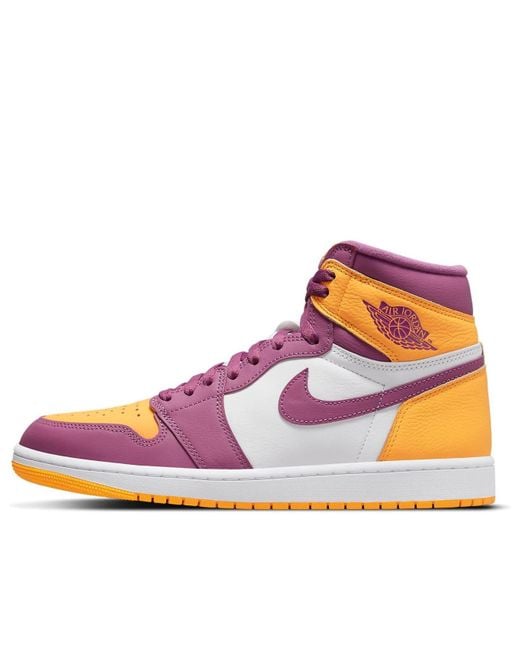 Nike Purple Air Jordan 1 Retro High Og Shoes In Yellow, for men