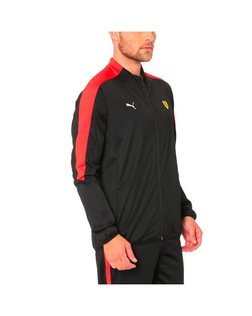 PUMA Black Scuderia Ferrari T7 Track Jacket for men