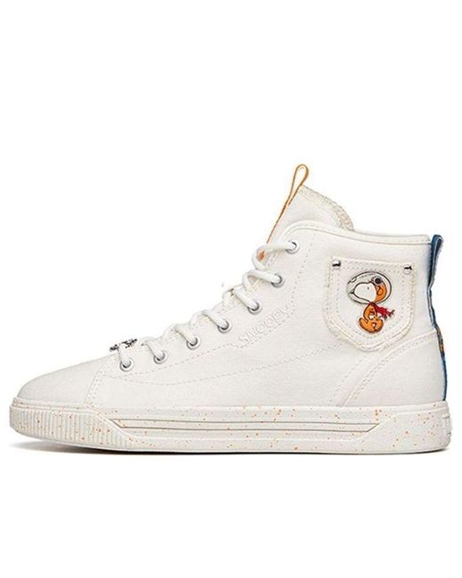Anta White (Wmns) X Snoopy Skateboarding Series Sneakers High