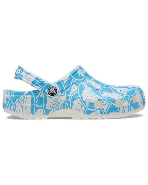 CROCSTM Blue Classic Duke Print Clogs
