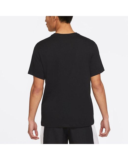 Nike Black The Shoes Printing Sports Round Neck Short Sleeve for men