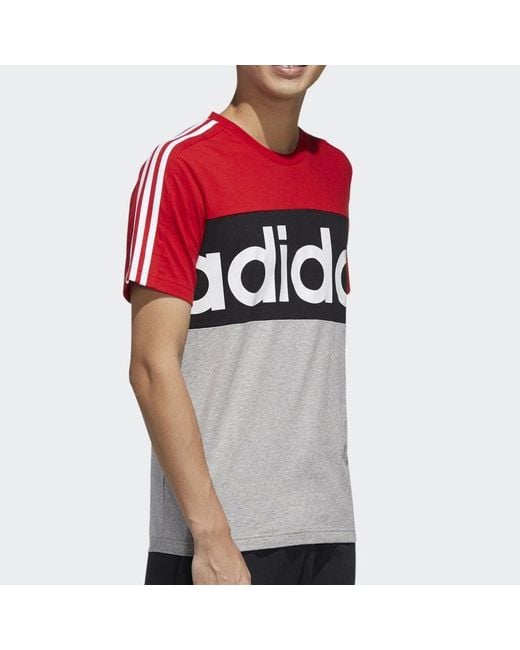 Adidas Red M Ess Cb Tee Logo Tee for men