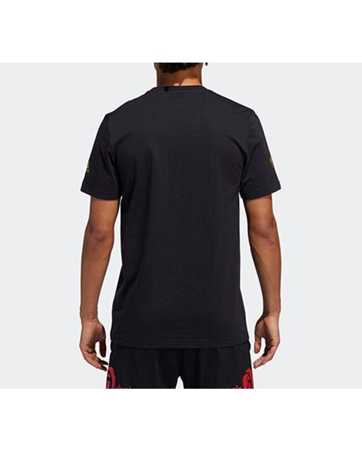 Adidas Black Metallic Rose Printing Basketball Sports Short Sleeve for men