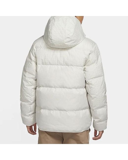 Nike Gray Plaid Splicing Sports Stay Warm Hooded Down Jacket for men