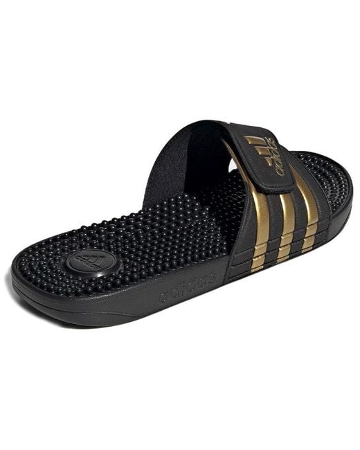 Adidas Black Adissage Slides Metallic' for men