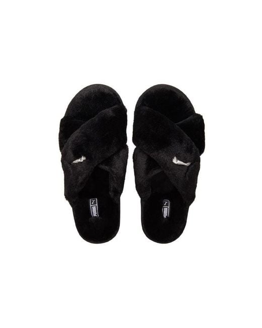 PUMA Black (Wmns) Fluff X Strap Slide