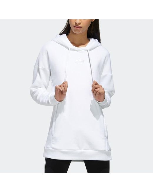 Adidas White (Wmns) Trefoil Hoodie