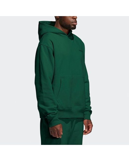 Adidas Green Originals X Pw Basics Hood Embroidered Monogrammed Hooded Sweater
