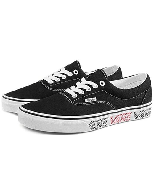 Vans Black The Era Checker Logo for men