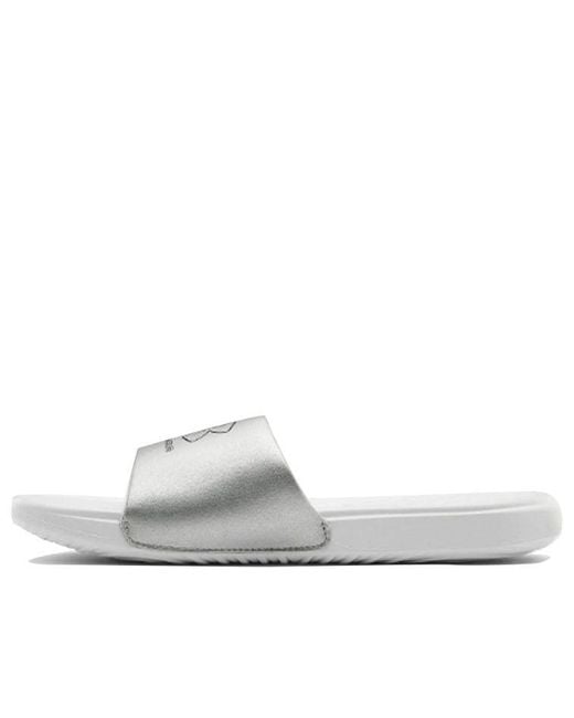 Under Armour White Ansa Le Slipper for men