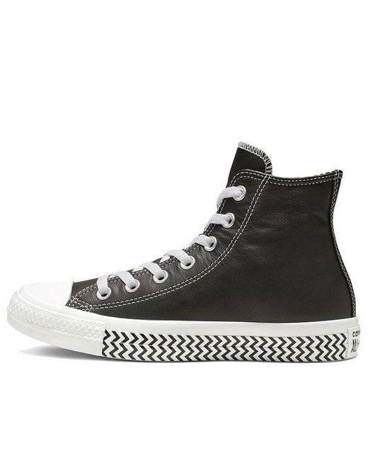 Converse Black (Wmns) Chuck Taylor All Star Mission-V Leather High Top Wave Pattern Sole