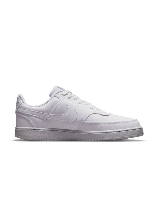 Nike White Court Vision Low Canvas Next Nature 'Triple' for men