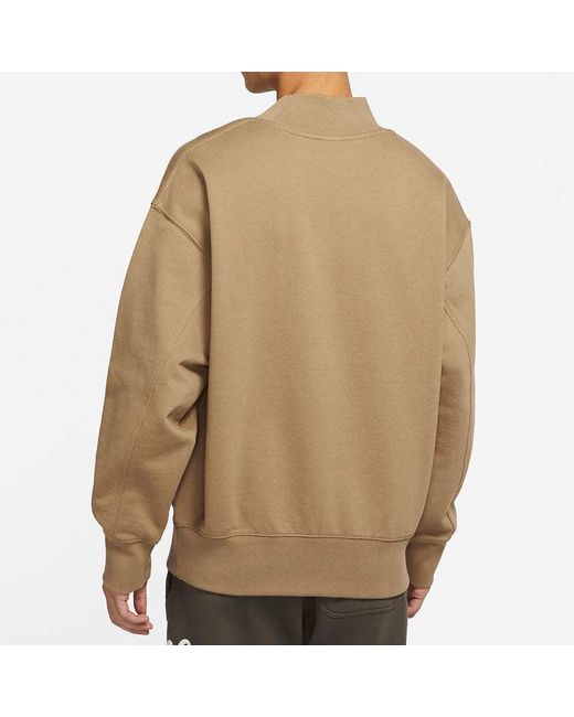 Nike Brown Trend Capsule Series Logo Embroidered Sports Round Neck Pullover for men