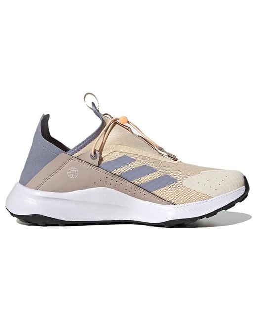 Adidas White Terrex Voyager 21 Slip-On Heat.Rdy Travel Shoes 'Sand Strata' for men