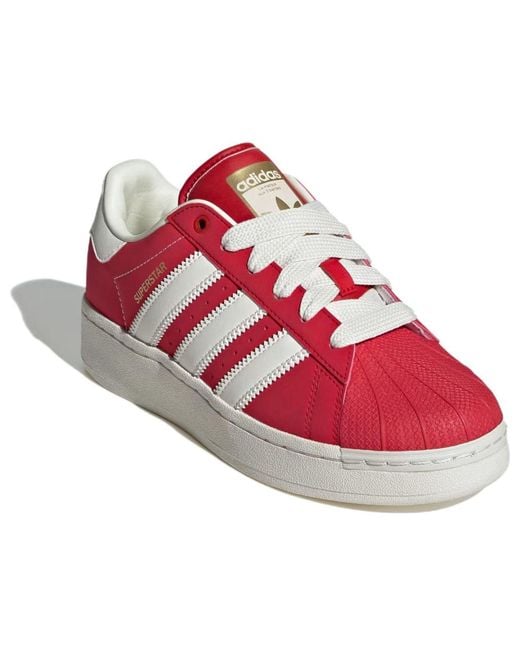 adidas gazelle silver green womens adidas Women's Superstar II Shoes, Size 9.5, Cream White/Better Scarlet/Gum main image 1