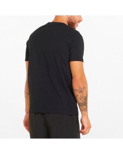 PUMA Black Qualifier Basketball Short Sleeve T-Shirt for men